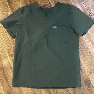 FIGS Olive Green Pocket Technical Scrub Shirt